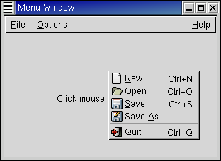 Stock Menu Example